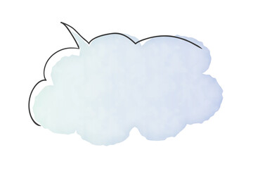 水色のシンプルな水彩風の吹き出し