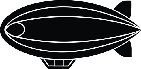 blimp stencil icon vector illustration © freevectora