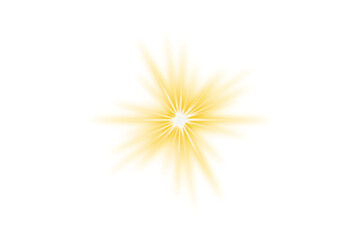 Yellow glow light effect. sun sparkle. Light flare effect shine glow. Light PNG. Glowing design elements	

