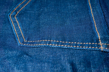 Detail of denim clothing, close-up