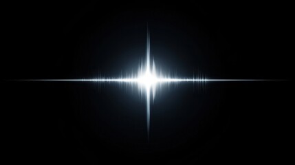 A bright white star in the center of a black background.