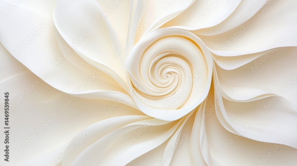 Poster a close-up view of a white fabric with a spiral pattern.