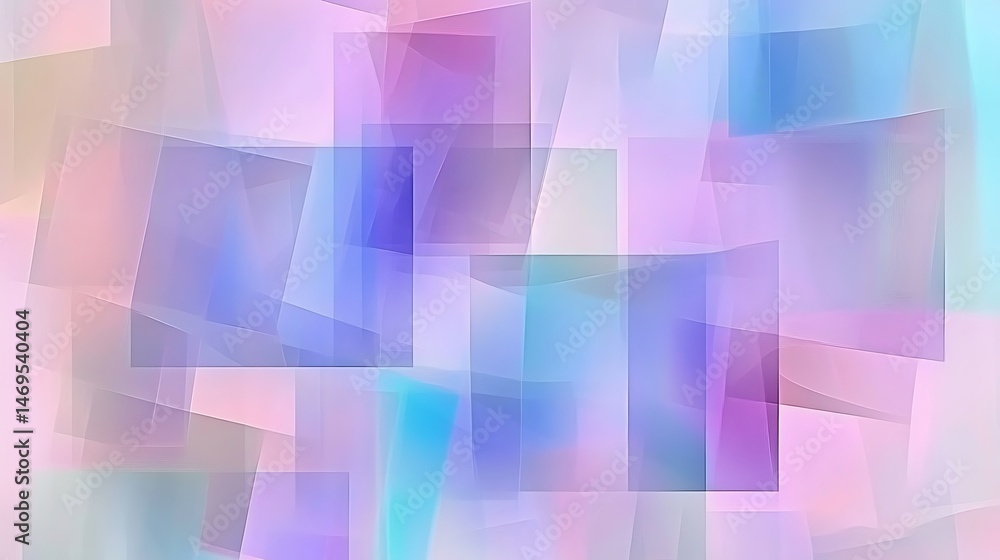 Aufkleber abstract digital artwork composed of interlocking geometric shapes and soft colors
