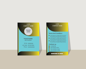 Print, ID card, Vector template for Print, Professional ID card, Identity Card, Creative Design, Customizable design for Print or digital use.