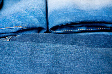 Detail of denim clothing, close-up