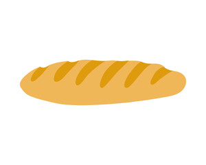 Freshly baked bread loaf with golden crust in a simple background