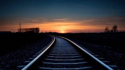 Fototapeta premium Sunset over the Railroad