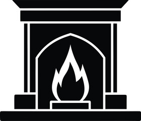 fireplace icon vector illustration