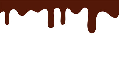 chocolate on white background. chocolate frame. Melted chocolate, chocolate vector.  Flowing liquid isolated on white background. leak, splash, spilled liquid.
