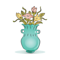 Flowers in a vase Vector Illustration