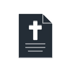 Fototapeta premium Black Greeting card with Happy Easter icon isolated on white background. Celebration poster template for invitation or greeting card. Vector