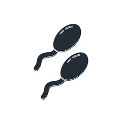 Black Sperm icon isolated on white background. Vector
