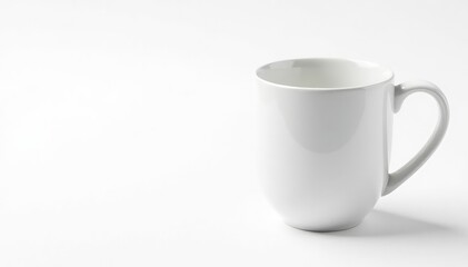 Obraz premium Classic white mug, isolated on pure white background, crockery, mug