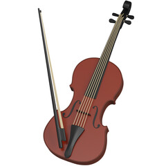 Fototapeta premium 3D Render of a Violin icon 