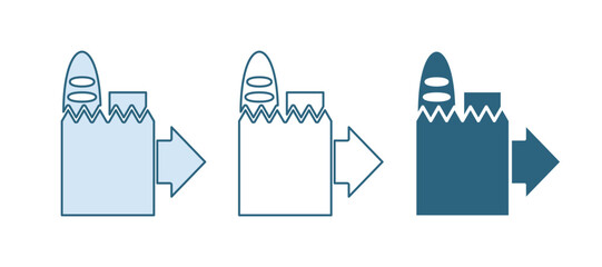 Blue Online ordering and fast food delivery icon isolated on white background. Vector