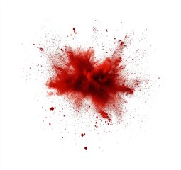 Red Powder Explosion On White Background