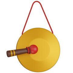 3D render of  Gong with a Wooden Mallet icon 