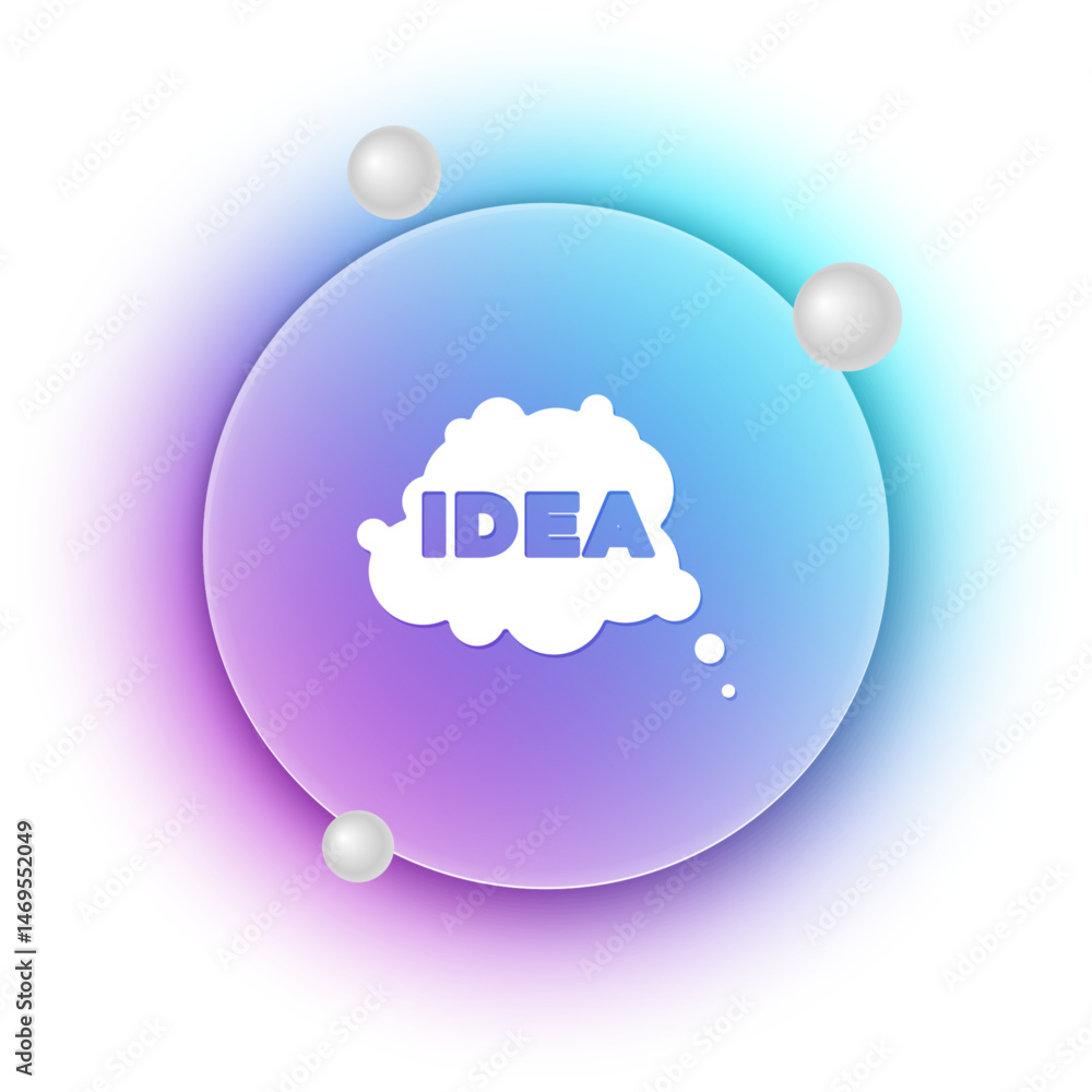 Poster white idea, speech bubble icon isolated on white background. message speech bubble idea with cloud t