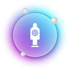 White Human target sport for shooting icon isolated on white background. Clean target with numbers for shooting range or shooting. Blue and purple gradient circle background. Vector