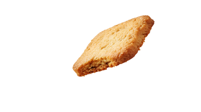 Single Crumbly Biscuit Cookie Fragment Suspended in Air