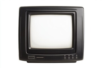 Vintage Black Television Set On White Background