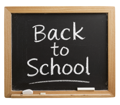 Black Chalkboard Back to School Sign, Isolated Transparent Background, Design Element