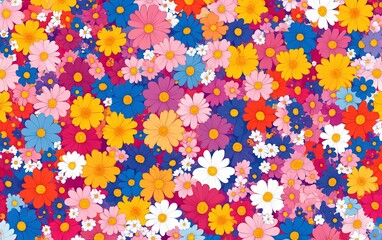 Colorful flower pattern background.