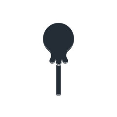 Black Lollipop icon isolated on white background. Food, delicious symbol. Vector
