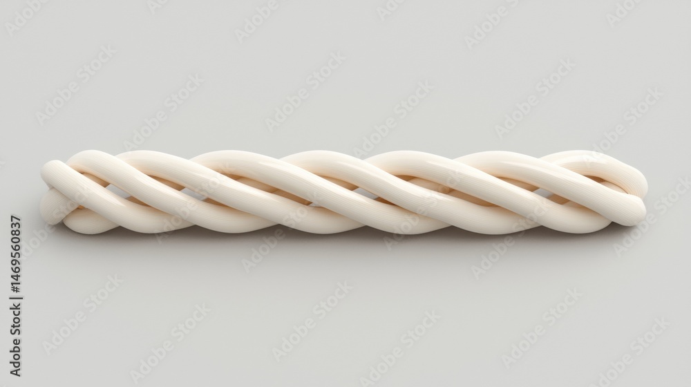 Poster a 3d rendering of a twisted rope.