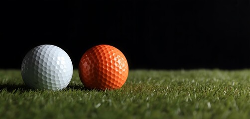 Naklejka premium golf ball on golf club generative ai