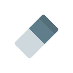 A simple illustration of a rectangular eraser with two distinct colors and rounded corners on a white background