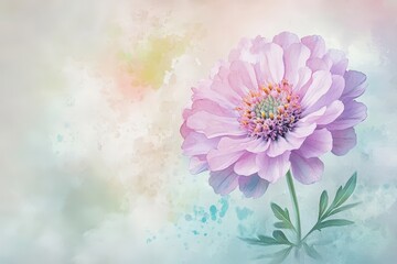 Delicate, pastel-toned floral illustration with soft background.