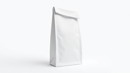 Blank White Paper Bag Mockup - Folded Top