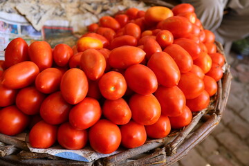 red tomatoes in a basket