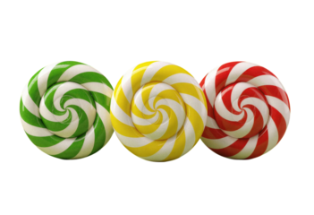 Colorful Swirl Candies, Isolated Transparent Background