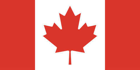 The flag of Canada, with accurate proportions and official colors. Vector image.