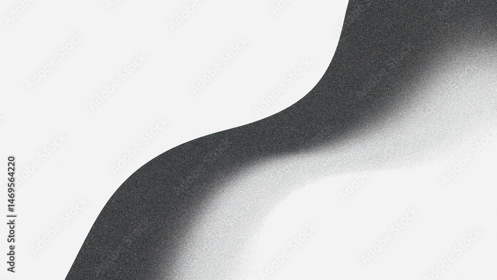 Poster abstract black and white wave illustration with smooth gradients and soft edges, creating a sense of