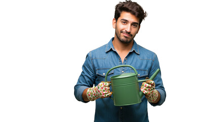 Man holding watering can