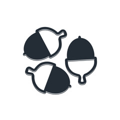 Black Acorn icon isolated on white background. Vector