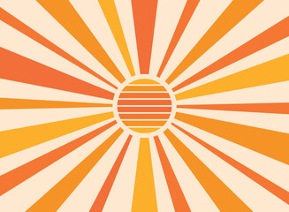 Sun icon in flat style. Sunrise vector illustration on isolated background. Sunset sign business concept.