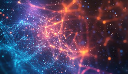 Fototapeta premium Abstract network of glowing particles