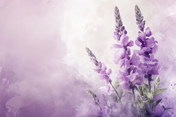 Obraz premium Delicate purple flowers in a soft pastel background.