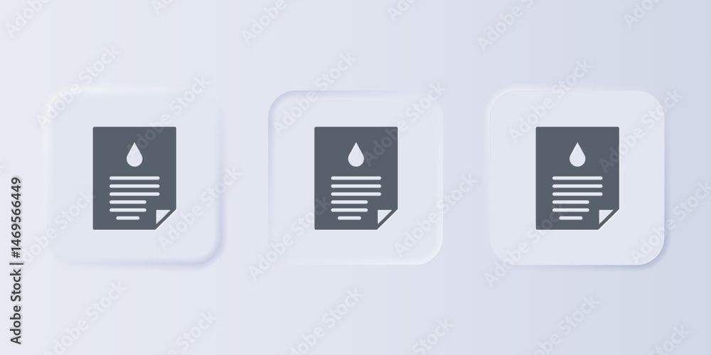 Aufkleber grey oil drop document icon isolated on grey background. set icons in square buttons. vector