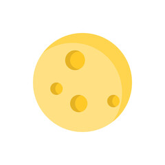 Illustration of a round piece of cheese with four visible holes scattered across its surface in yellow color