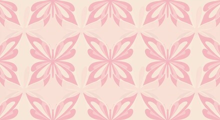 Elegant Pink Butterfly Pattern Design Seamless Pastel Texture Feminine Background for Wedding