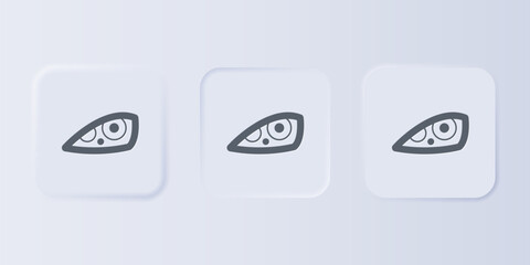 Grey Car headlight icon isolated on grey background. Set icons in square buttons. Vector © Vadim