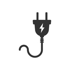 Electric socket icon in flat style. Connection and disconnection vector illustration on isolated background. Wire adapter sign business concept.