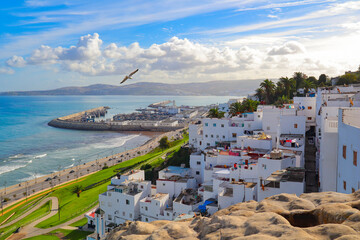 Old Medina of Tangier Viewed from Hajar Ghanam at Hafa, Overlooking the Sea
