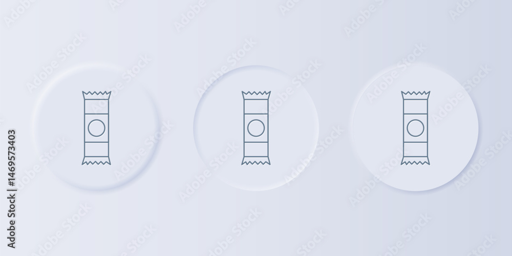 Poster grey chocolate bar icon isolated on grey background. set icons in square buttons. vector