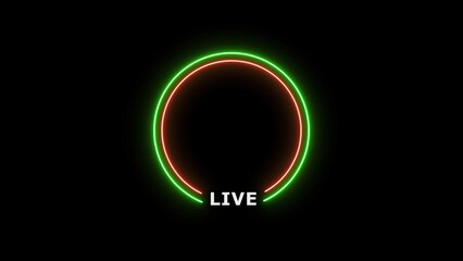 Circle live streaming neon text frame illustration box frame neon frame live streaming game live Stream overlay illustration for live streaming images
